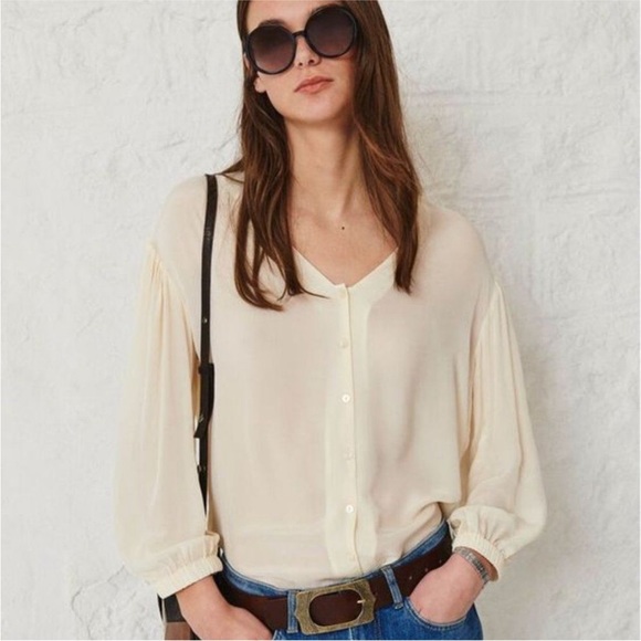 Ba&sh WOMEN'S ULTRA BLOUSE - OFF WHITE size 2 - Picture 2 of 11